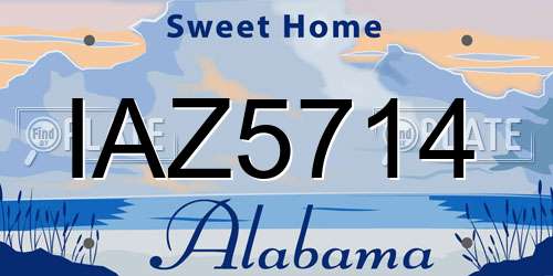 IAZ5714 Alabama License Plate