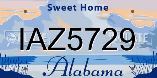 IAZ5729 Alabama License Plate