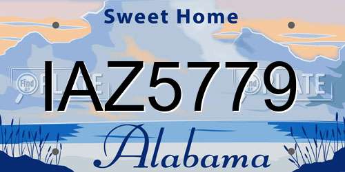 IAZ5779 Alabama License Plate