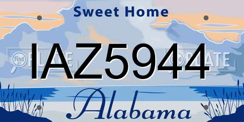 IAZ5944 Alabama License Plate