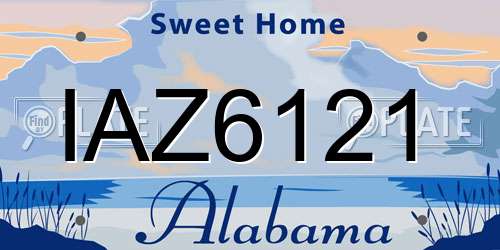 IAZ6121 Alabama License Plate