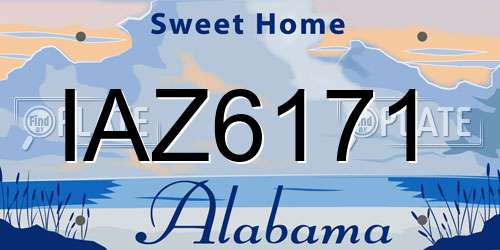 IAZ6171 Alabama License Plate