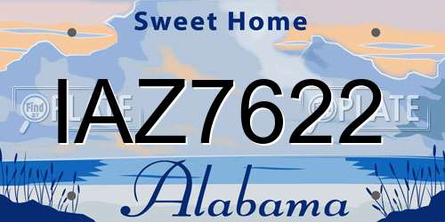 IAZ7622 Alabama License Plate
