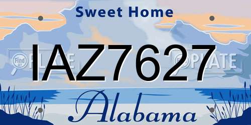 IAZ7627 Alabama License Plate