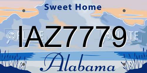 IAZ7779 Alabama License Plate