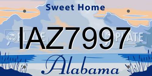IAZ7997 Alabama License Plate