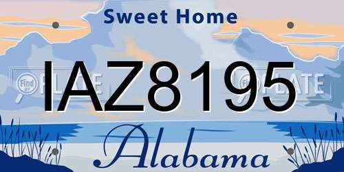 IAZ8195 Alabama License Plate
