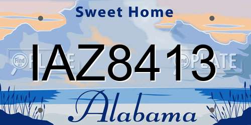 IAZ8413 Alabama License Plate