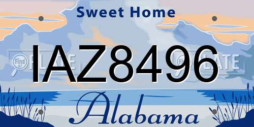 IAZ8496 Alabama License Plate