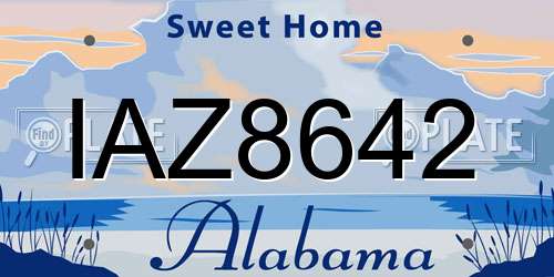IAZ8642 Alabama License Plate
