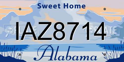 IAZ8714 Alabama License Plate