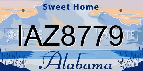 IAZ8779 Alabama License Plate