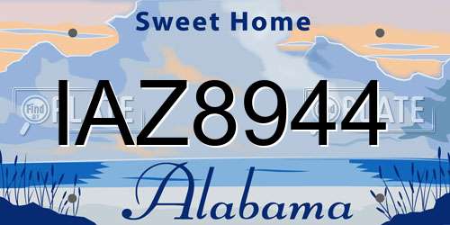IAZ8944 Alabama License Plate