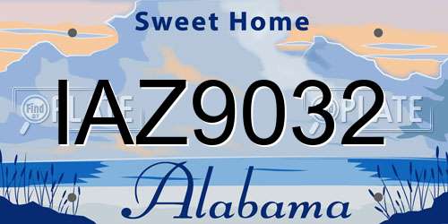 IAZ9032 Alabama License Plate