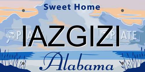 IAZGIZI Alabama License Plate