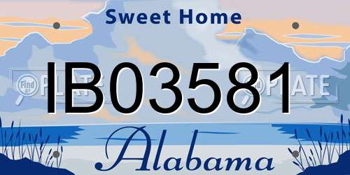 IB03581 Alabama License Plate