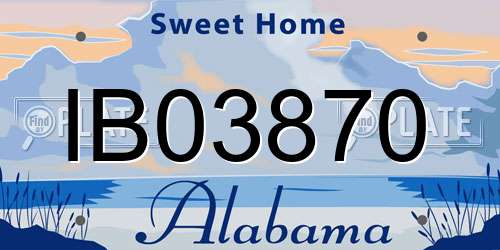 IB03870 Alabama License Plate