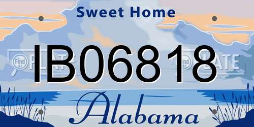 IB06818 Alabama License Plate