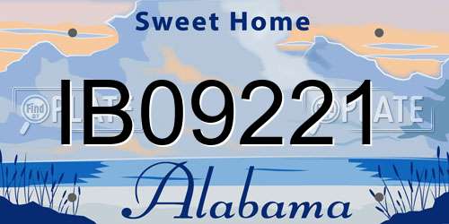 IB09221 Alabama License Plate