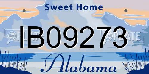 IB09273 Alabama License Plate