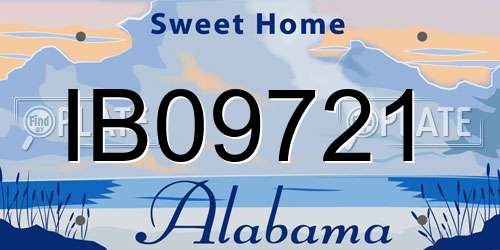 IB09721 Alabama License Plate