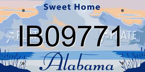IB09771 Alabama License Plate
