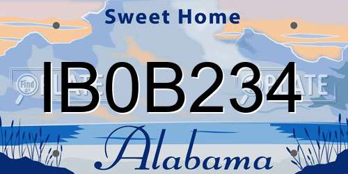 IB0B234 Alabama License Plate