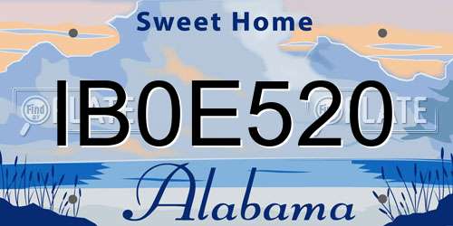 IB0E520 Alabama License Plate