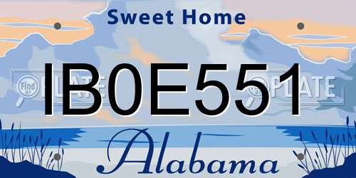IB0E551 Alabama License Plate