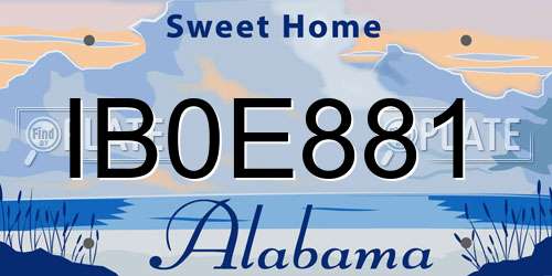 IB0E881 Alabama License Plate