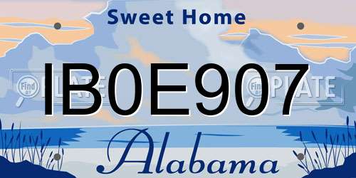 IB0E907 Alabama License Plate