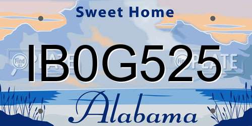 IB0G525 Alabama License Plate