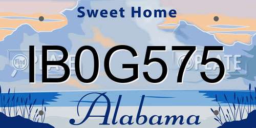 IB0G575 Alabama License Plate