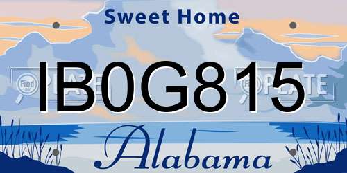 IB0G815 Alabama License Plate
