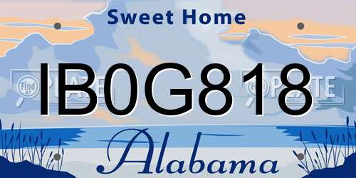 IB0G818 Alabama License Plate