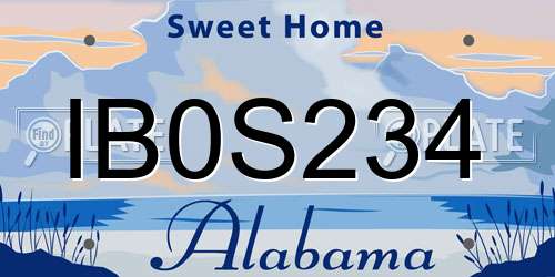IB0S234 Alabama License Plate