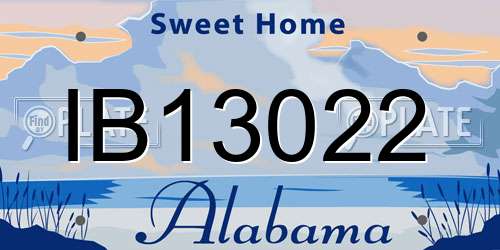 IB13022 Alabama License Plate