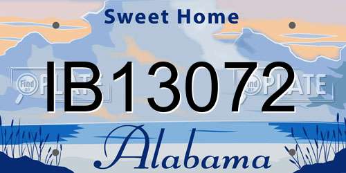 IB13072 Alabama License Plate