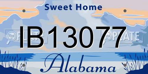 IB13077 Alabama License Plate