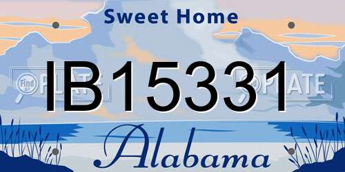 IB15331 Alabama License Plate