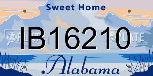 IB16210 Alabama License Plate