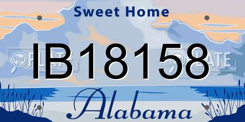 IB18158 Alabama License Plate