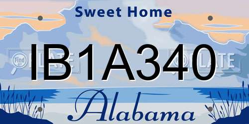 IB1A340 Alabama License Plate