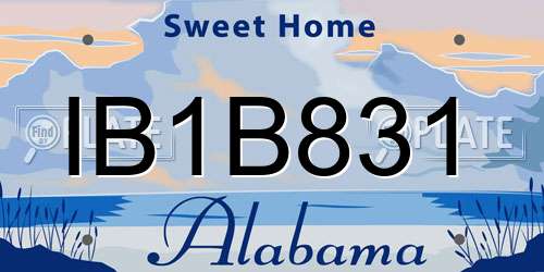 IB1B831 Alabama License Plate