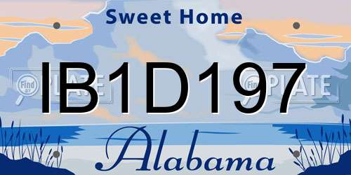 IB1D197 Alabama License Plate