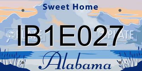 IB1E027 Alabama License Plate