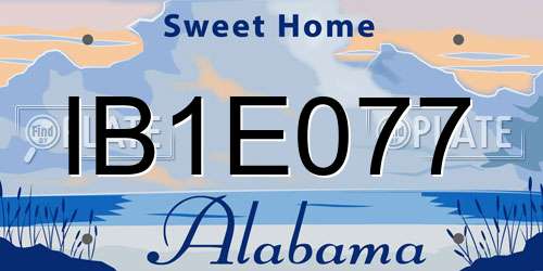 IB1E077 Alabama License Plate