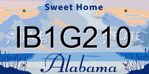 IB1G210 Alabama License Plate