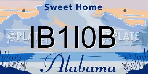 IB1I0B Alabama License Plate