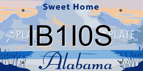 IB1I0S Alabama License Plate